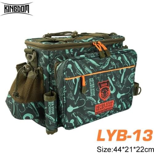 Kingdom Fishing Lure Bags 44*21*22cm 880g 1000D Multifunctional Waterproof Nylon Cloth Waist Bags Anti-Scratch Fishing Tackles