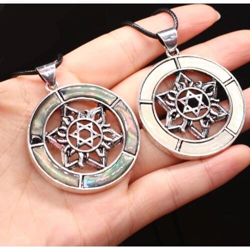 New Style Natural Shell Necklace Round Pendant Leather Cord 2MM Charms For Elegant Women Love Romantic Gift