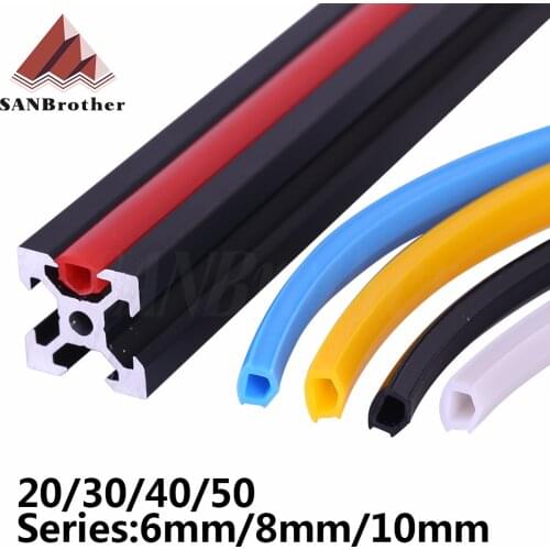 1meter 20/30/40/50 series 6mm/8mm /10mm flat seal for 2020 aluminum profile soft Slot Cover/ Panel Holder C-Beam machine