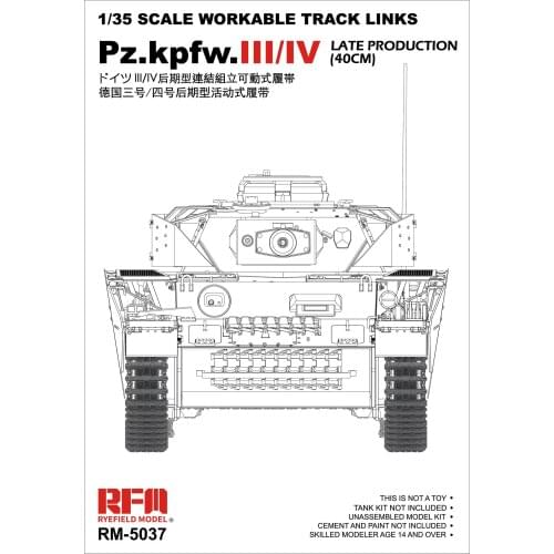 Rye Field Model RM5037 1/35 Workable Track links for Pz,kpfw.III/IV Late Model Kit