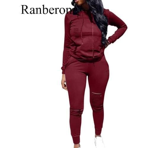 Casual Tracksuit Women 2 Piece Set Female Hooded Sweatshirt And Pants Sportwear Suit Solid Color Zipper Hoodies Clothes 2020