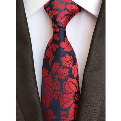 Unique Pattern 8cm Men Woven Ties Classic Floral Paisley Necktie for Wedding