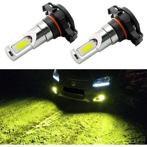 VANSSI 2pcs 2504 PSX24W Car LED Fog Light Bulbs Lemon Yellow PSX24W Auto LED Bulbs Fog Lamp DC12-24V 1 Year Warranty Universal