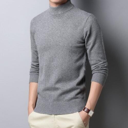 Half turtleneck Cashmere pullover men sweater clothes for 2021 autumn winter sueter hombre robe pull homme hiver mens sweater