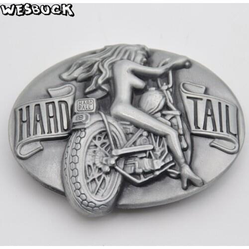 WesBuck Brand Fashion Mens Designer Hard Tail Belt Buckle Metal Motorcycle Girl Brand 3D Badge Cowboys Belt Buckles with PU belt