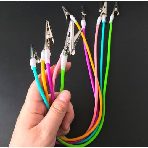 5 pcs/set Dental Bib Clips Napkin Holders Crocodile Stainless Steel Clip and Flexible Silicone Cord