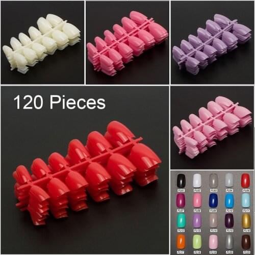 120PCS Light Pink Acrylic Nails Tips Candy Color False Nail Tips Artificial Full Short Design fake nails Art DIY Finger