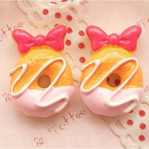 20pcs Kawaii Resin Flatback Candy Donuts DIY Cabochon Cake Phone Shell Embellishment For Scrapbooking Decorative Supplies Toys