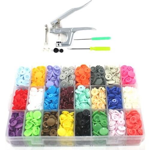 360 Sets T5 Resin Snap Button U Shape Fastener Snap Pliers Press for Baby Cloth Sweater Bags Button Press Machine Sewing Tool