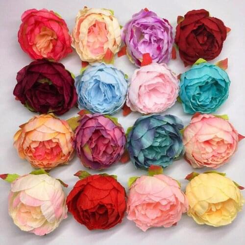 50Pcs Peony Flower Head Garland Bouquet Flowers Decorative Flowers For Wall Wedding Party Home Decoration Scrapbooking DIY Peony