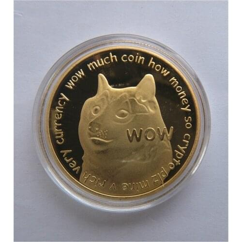 999 Plated Gold Silver Dogecoin Commemorative Coins Cute Dog Pattern Dog Year Collection Coins