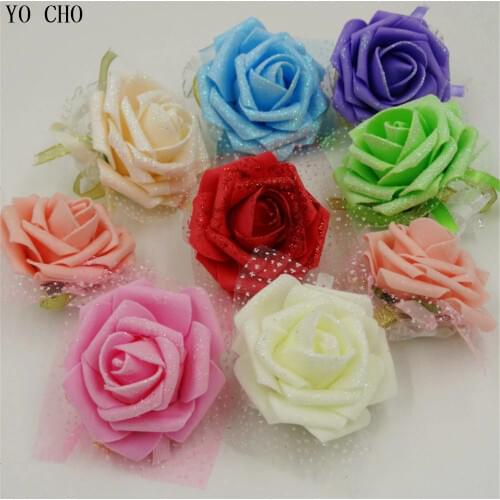 White blue purple Wedding Supplies Hand Flower Bridesmaid Wrist Flowers Bride Flowers Wedding Hand Flowers Wrist Corsages