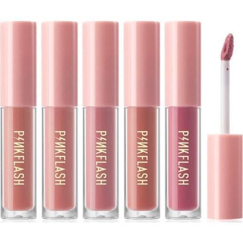PF-L01 Matte Lip Glaze Velvety Smoothed Lipstick Nonstick Cup Girl Student Enamel Lipstick Set Matte Lip Glaze