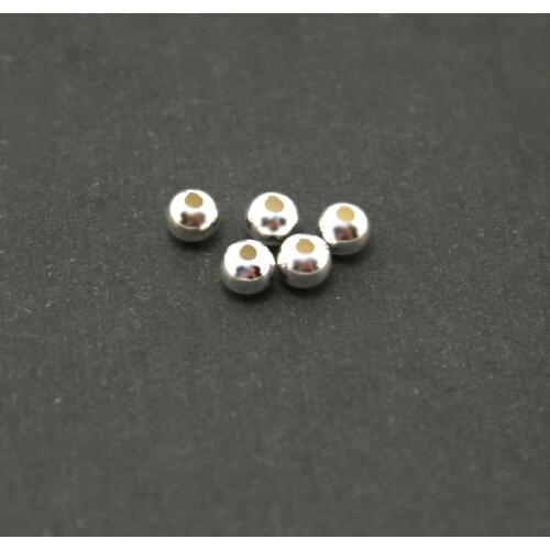 New 60pcs/lot 3mm Silver Color Round Spacer Bead With Holes Loose Beads For DIY Jewelry Making Necklace Bracelet Accessories