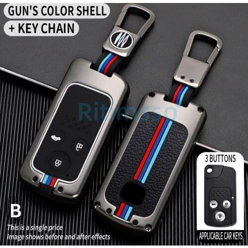 Zinc Alloy Car Key Cover Case For Honda Accord CIVIC CRV Fit 2006-2015 2 3 Buttons Smart Remote