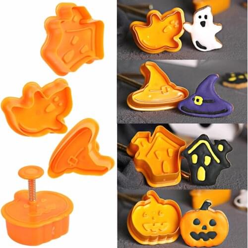 Halloween Baking Mold Pumpkin Ghost Bat Skull Mould for Halloween Muffin Cookies Candy Chocolate Making Tool Kids Favors Gift
