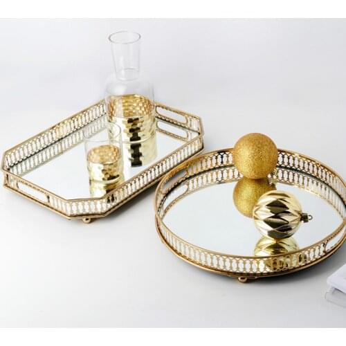 Nordic Creative Tea Tray Table Decorative Coffee Glass Luxury Serving Ceremony Tea Tray Bandeja Madera Kitchen Teaware DB60TP