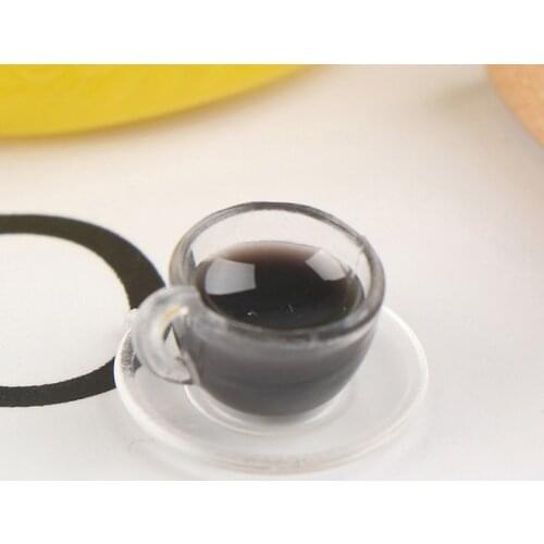 Doll House Mini 2 Pcs Set Coffee Cup And Saucer Dollhouse Miniature