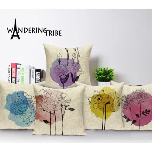 Square colorful Home Textile Decorative soft seat car Cushion Covers linen cats cute pets suit cushion Wild animals hold pillows