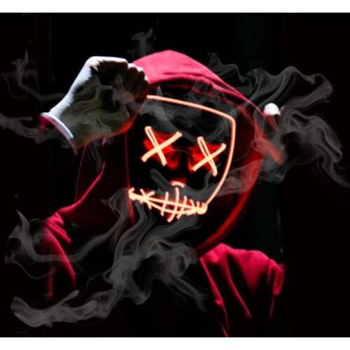 HOT Funny LED Luminous Face Mouth Women Men Cosplay Masks Halloween Grimace Party Adult Xmas Night Protection Student Mask