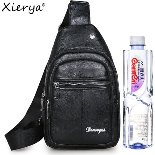 Xierya Men Chest Bag Fashion Chest Bag Mens Shoulder Bag Fashion Outdoor Leisure Bag Straddle Mens Bag Backpack Leather Bag Man