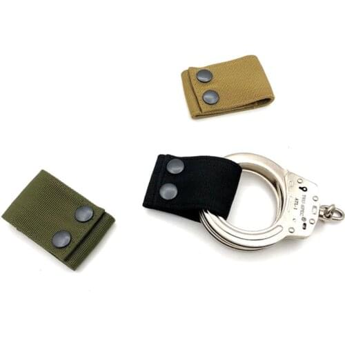 Nylon Universal Tactical Handcuff Strap Police Hand Cuff Holder Pouch Safety Snap Closure Handcuffs Case Lanyard Strap Belts