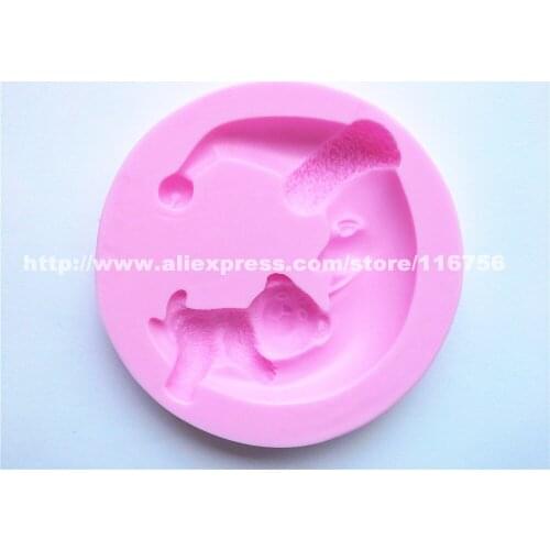 New! Free Shipping Moon & Bear Shaped Silicone Mold Cake Decoration Fondant Cake 3D Food Grade Silicone Mould 138