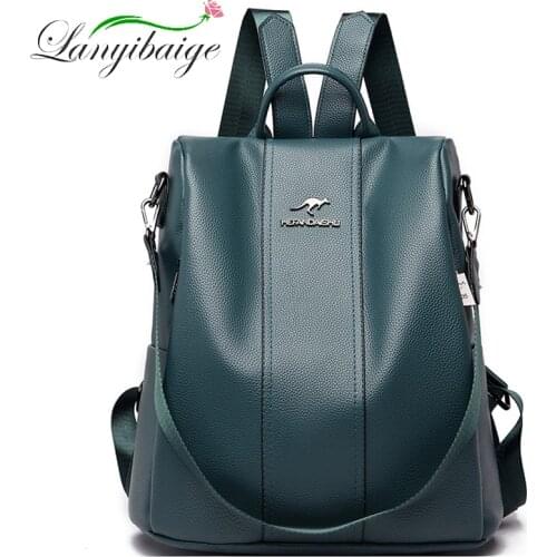 New Luxury Designer Ladies Rucksack Girls Soft PU Leather Backpack Casual High Quality School Backpacks Ladies Travel Bagpack