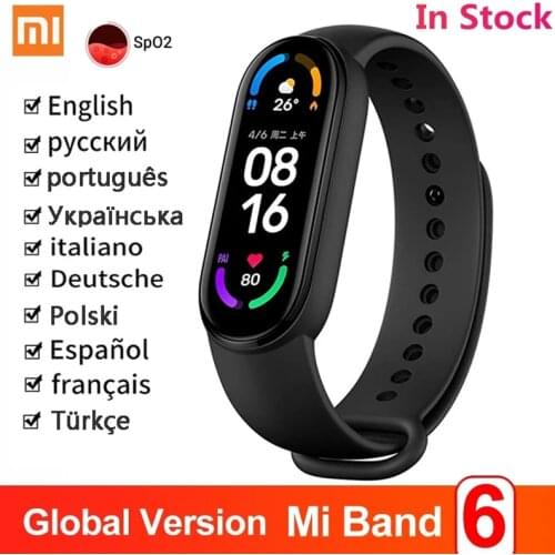 Original Xiaomi Mi Band 6 Global Version Smart Bracelet 5 Color AMOLED Blood Oxygen Mi Smart Band Fitness Tracker Miband 6 Band