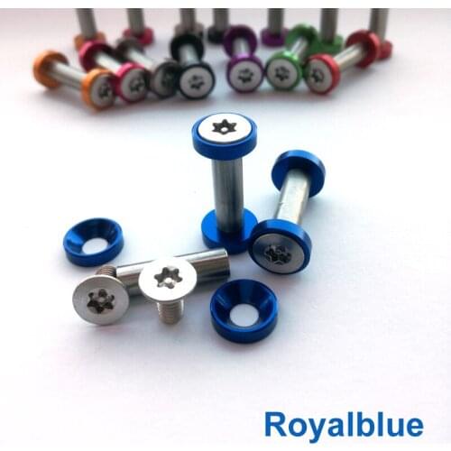6mm hole Stainless steel Knife Handle TORX Royalblue color Screws 18mm to 25mm Suitable for 6mm hole