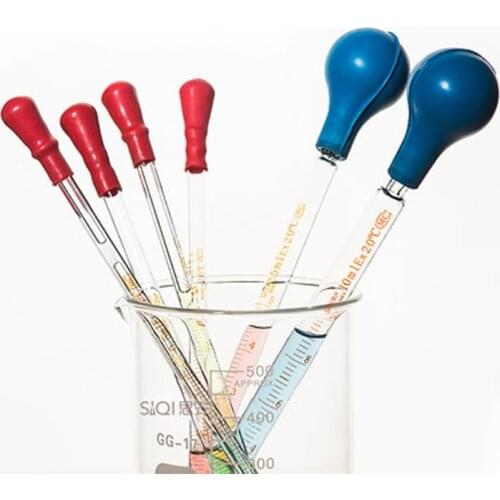 20 pieces/lot Lab Glass Pipette with Cap Pasteur Pipet rubber Rubber Head Graduated Dropper Laboratory Measuring Pipette