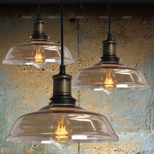 Simple modern Transparent glass single head Pendant Lights American dinning room decoration LED lighting E27 bulb