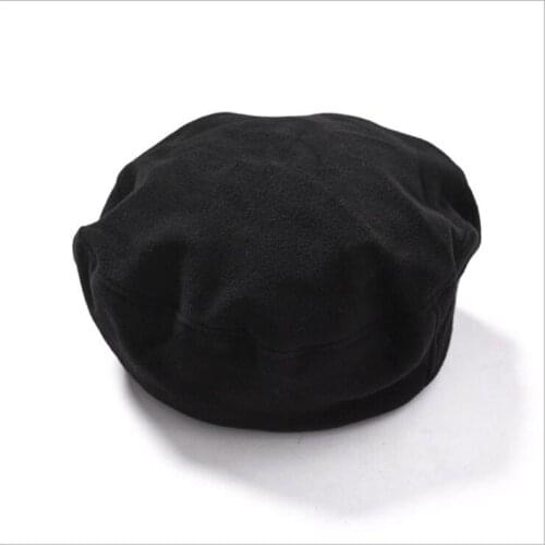 Seioum 100% wool beret painter cap baked wheat cake cap warm girl High Quality Women Beret Warm Female Bonnet Hats Solid Color
