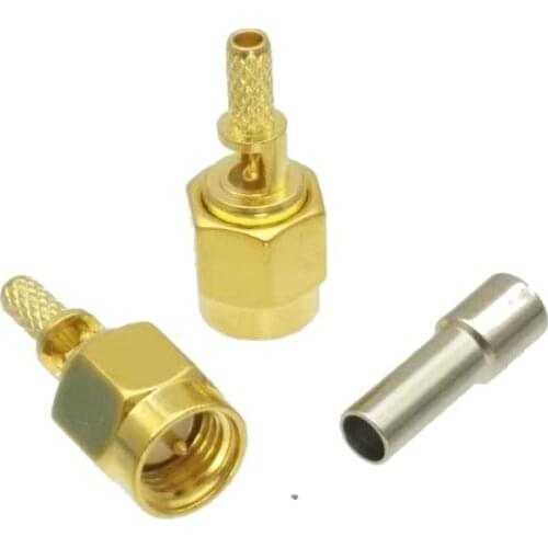 SMA male Plug window crimp RG174 RG316 LMR100 cable RF connector