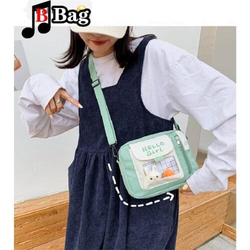 Japanese womens cute little bag new fashion in early summer fresh and sweet nylon one shoulder student bag lovely itabag gift