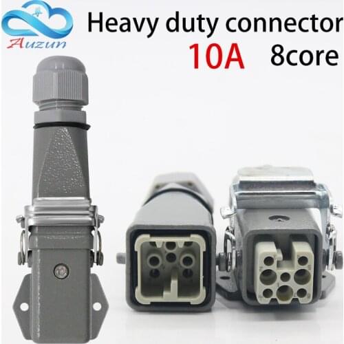 Heavy-duty connector 8 (7+ 1) core HA-008-3 air plug horizontal cold pressure hot channel flow waterproofing