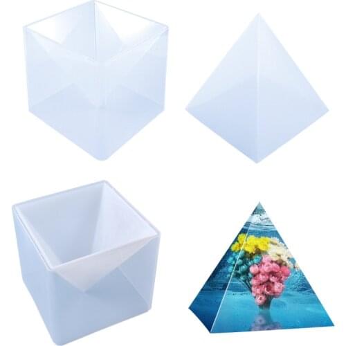 Triangle Resin Mold Epoxy Decoration Model Crafts Three-dimensional Pyramid Shape Silicone Mold Diy Handmade Jewelry