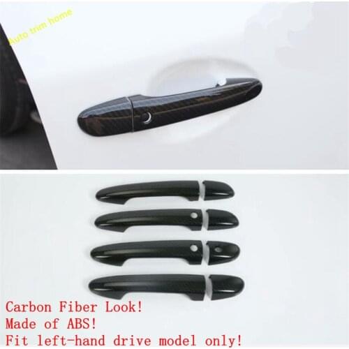 Lapetus Outside Door Pull Doorknob Handle Protector Cap Cover Trim Fit For Mazda 6 2019 2020 ABS Carbon Fiber / Auto Accessories
