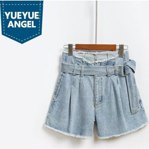 New Denim Shorts Women Summer High Waist Slim Tassel Short Jeans White Black Blue Boyfriend Style Casual A-Line Hot Pants