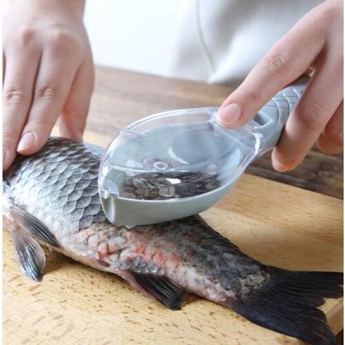 Ayevin Fish Skin Brush Scraping Fishing Scale Brush Graters Fast Remove knife Cleaning Peeler Scaler Scraper With Knife Device