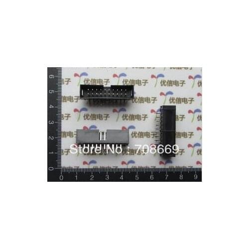 100PCS DC3 20 Pin Shrouded Male Header Connector 2.54mm