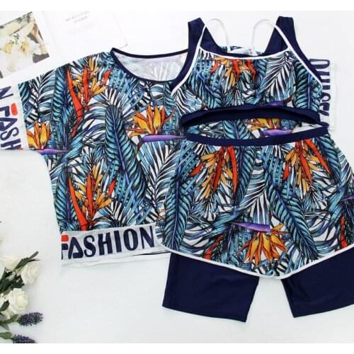 2021 New Swimsuit Women Tankini Plus Size Beach Wear Mallas De Bano Mujer Sport High Waist Swimwear Large Size Bathing Suit