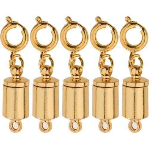 5pcs Tube with Spring Ring Fasten Clasps For Jewelry Making