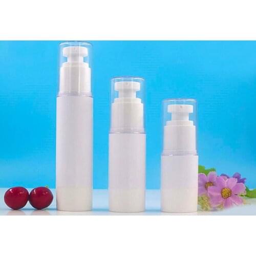 50ml white airless bottle clear lid for lotion/emulsion/serum/toner/liquid foundation/sunscreen skin care cosmetic packing