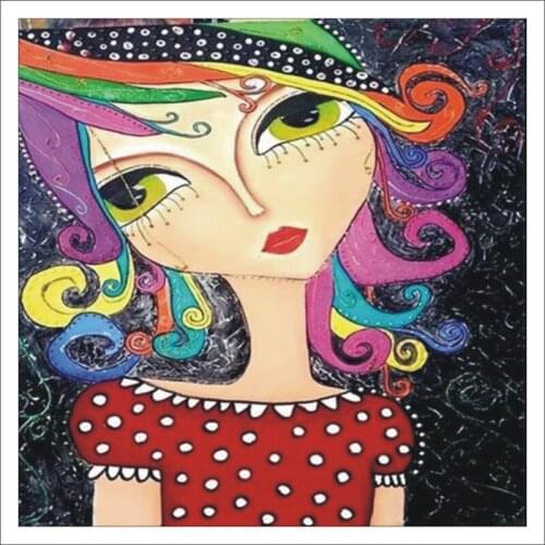 5D DIY diamond painting color cute girl embroidery all-round diamond mosaic home decoration mural gift T419