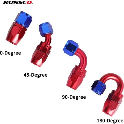 AN4/6/8/10/12 Hose Ends Fitting Aluminium AN-Fittings Adapter Oil Fuel Reusable Fitting End 0/45/90/180 Degree Fuel/Swivel Hose