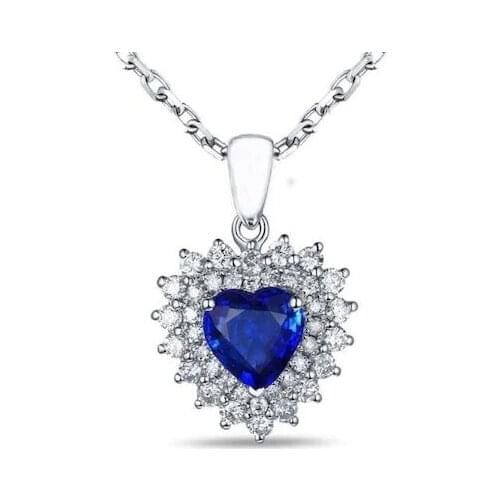 Titanic oceans heart Bluestone heart Real Silver Pendant Bracelet