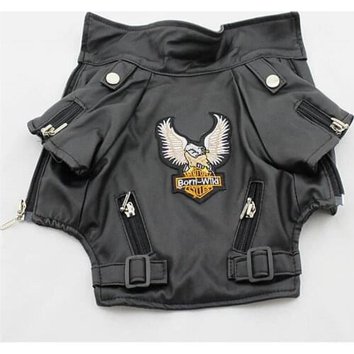 Glorious Eagle Pattern Dog Coat PU Leather Jacket Soft Waterproof Outdoor Puppy Outerwear Fashion Clothes For Small Pet(XXS-XXL)
