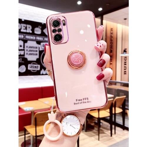 For Xiaomi Redmi K40 Pro Case Soft Silicone Slim With Stand Ring protect Back Cover Case For xiaomi POCO F3 RedmiK40 40pro shell