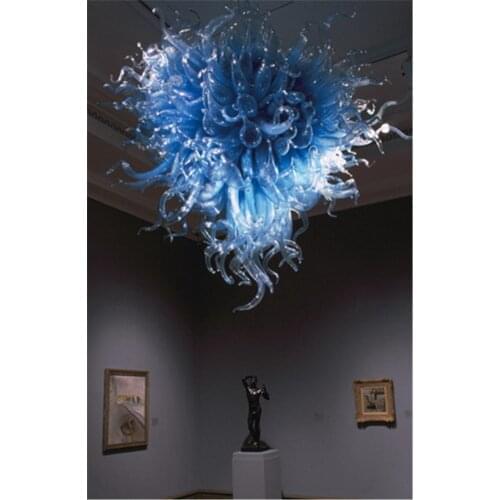 CE UL Certificate Energy-Saving Murano Art Glass Crystal Livingroom Decorative Blue Chandelier